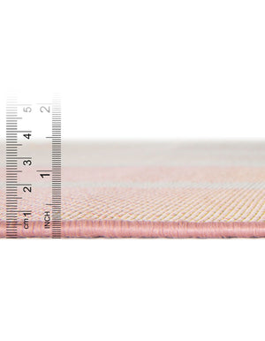 Pink and Lavender 4' 1 x 6' 1 Outdoor Striped Rectangle Area Rug Weather Resistant for Patio, Deck, Terrace, Balcony, Porch Geometric Pattern Waterproof Carpet for Sale at Rug Engine