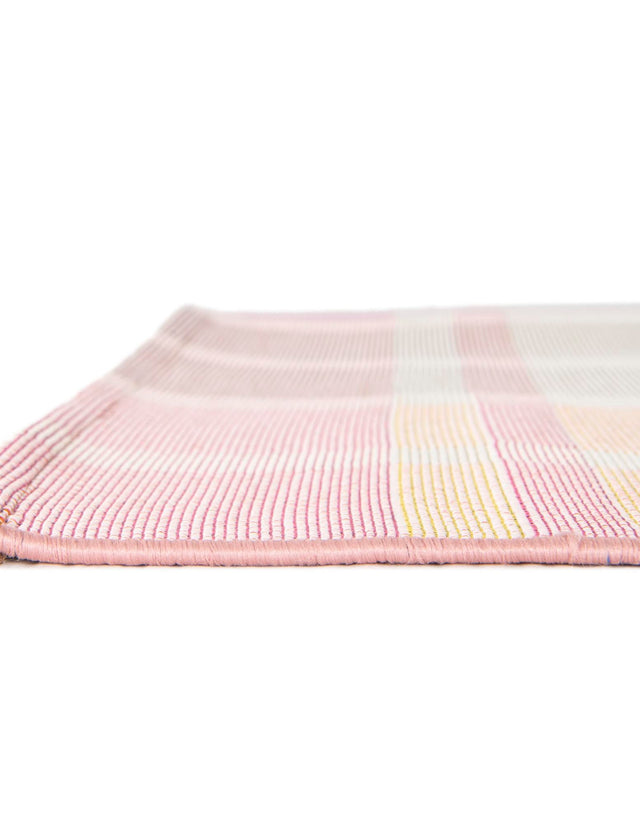Pink and Lavender 9' x 12' Outdoor Striped Rectangle Rug