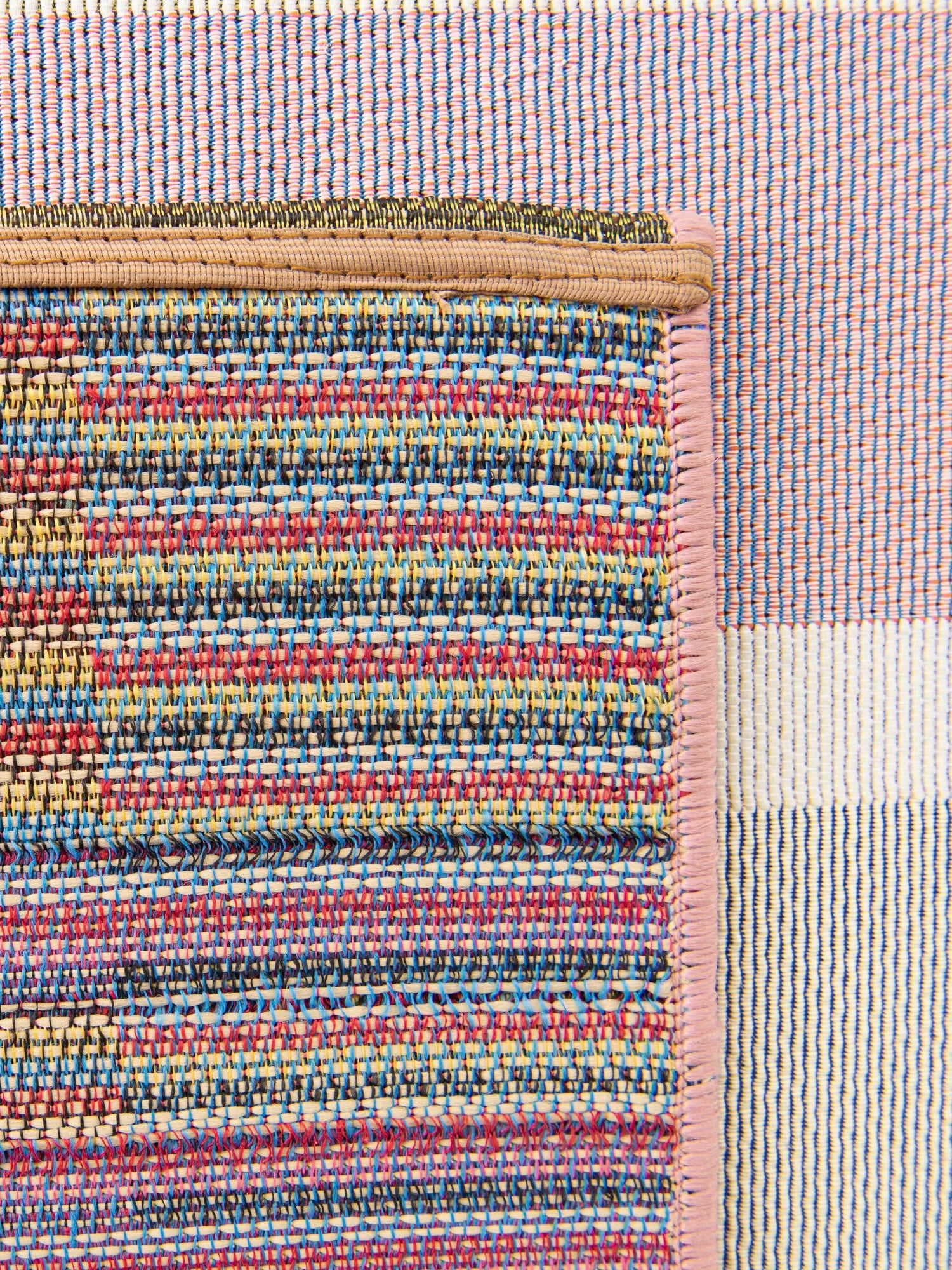 Pink and Lavender 2' x 3' 1 Outdoor Striped Rectangle Area Rug Weather Resistant for Patio, Deck, Terrace, Balcony, Porch Geometric Pattern Waterproof Carpet for Sale at Rug Engine