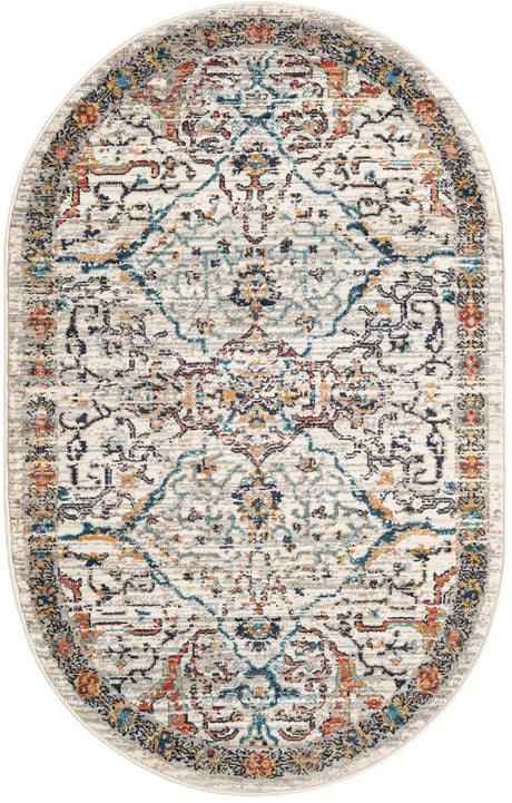 Ivory 3' 3 x 5' 3 Lola Oval Area Rug Polypropylene With Jute Backing Traditional Pattern Easy Clean Carpet for Home Interior Design for Sale at Rug Engine