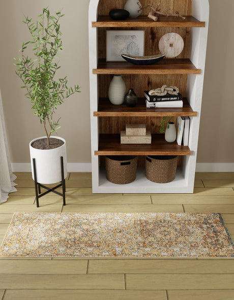 LBrown Blue 2' x 6' Isabella Runner Area Rug Polypropylene & Polyester Traditional Elegant Carpet for Living Rooms, Dining, Office, Dorms for Sale at Rug Engine