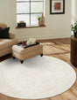Ivory 7' 10 x 7' 10 Finsbury Round Area Rug 60% Polypropylene & 40% Polyester Contemporary Carpet for Living Rooms, Dining, Offices for Sale at Rug Engine