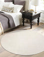Ivory 6' 1 x 6' 1 Finsbury Round Area Rug 60% Polypropylene & 40% Polyester Contemporary Carpet for Living Rooms, Dining, Offices for Sale at Rug Engine