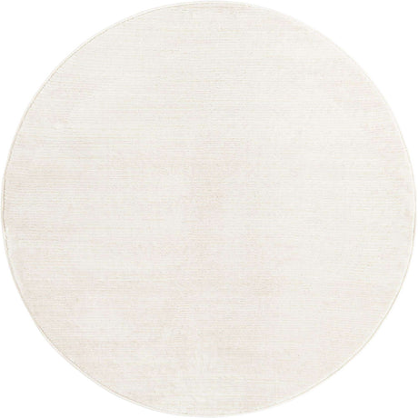 Ivory 4' 1 x 4' 1 Finsbury Round Area Rug 60% Polypropylene & 40% Polyester Contemporary Carpet for Living Rooms, Dining, Offices for Sale at Rug Engine