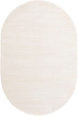 Ivory 4' 1 x 6' 1 Finsbury Oval Area Rug 60% Polypropylene & 40% Polyester Contemporary Carpet for Living Rooms, Dining, Offices for Sale at Rug Engine