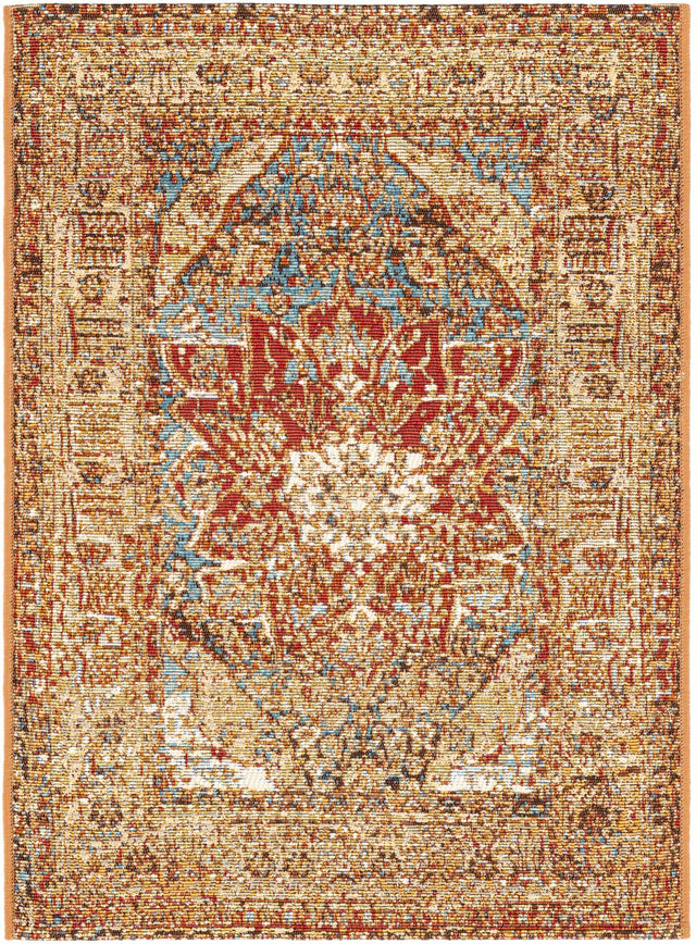 Black Gold Brown 2' x 3' 1 Outdoor Traditional Rectangle Area Rug Weather Resistant for Patio, Deck, Terrace, Balcony, Porch Classical Design Outside Carpet for Sale at Rug Engine
