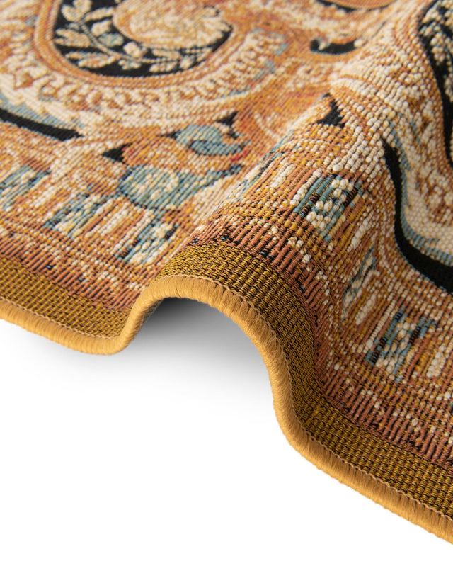 Black Gold Brown 2' x 3' 1 Outdoor Traditional Rectangle Area Rug Weather Resistant for Patio, Deck, Terrace, Balcony, Porch Classical Design Outside Carpet for Sale at Rug Engine