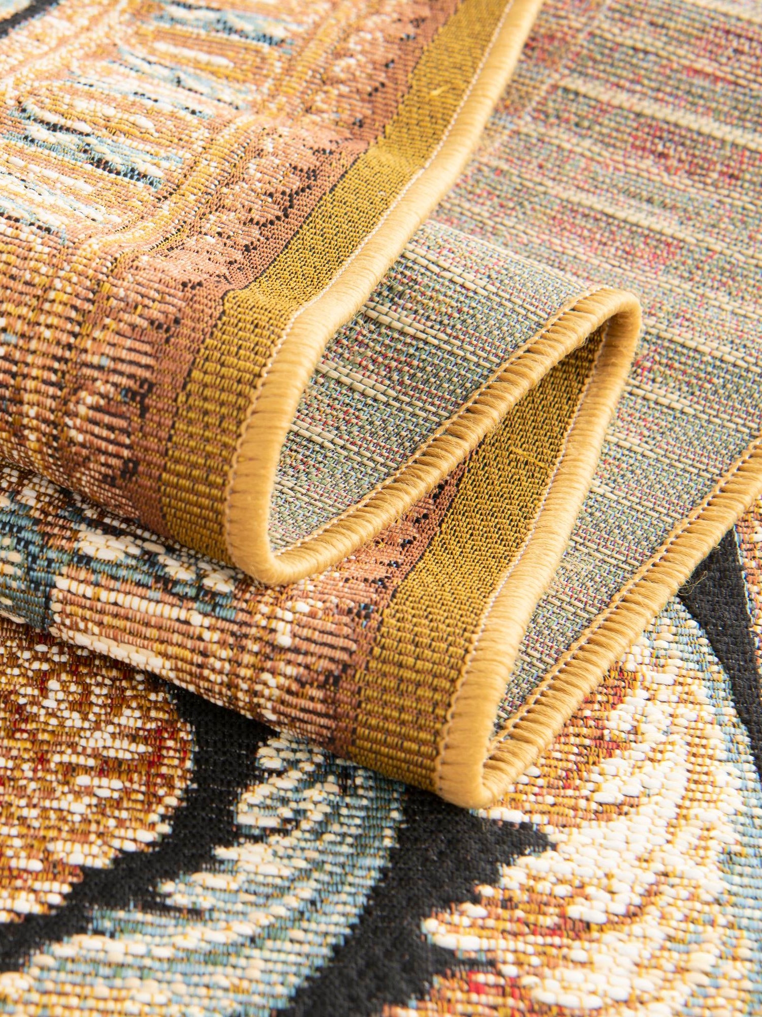 Black Gold Brown 2' x 3' 1 Outdoor Traditional Rectangle Area Rug Weather Resistant for Patio, Deck, Terrace, Balcony, Porch Classical Design Outside Carpet for Sale at Rug Engine