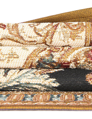 Black Gold Brown 2' x 3' 1 Outdoor Traditional Rectangle Area Rug Weather Resistant for Patio, Deck, Terrace, Balcony, Porch Classical Design Outside Carpet for Sale at Rug Engine