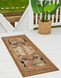 Black Gold Brown 2' x 8' Outdoor Traditional Runner Area Rug Weather Resistant for Patio, Deck, Terrace, Balcony, Porch Classical Design Outside Carpet for Sale at Rug Engine