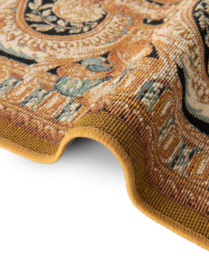Black Gold Brown 2' 7 x 10' Outdoor Traditional Runner Area Rug Weather Resistant for Patio, Deck, Terrace, Balcony, Porch Classical Design Outside Carpet for Sale at Rug Engine