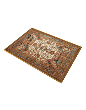 Blue and Light Brown 2' x 3' 1 Outdoor Traditional Rectangle Area Rug Weather Resistant for Patio, Deck, Terrace, Balcony, Porch Classical Design Outside Carpet for Sale at Rug Engine