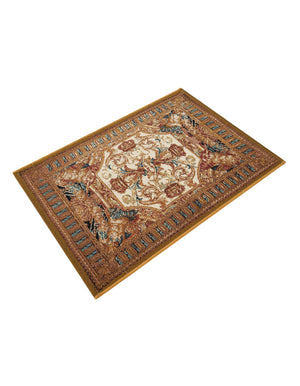 Blue and Light Brown 2' x 3' 1 Outdoor Traditional Rectangle Area Rug Weather Resistant for Patio, Deck, Terrace, Balcony, Porch Classical Design Outside Carpet for Sale at Rug Engine