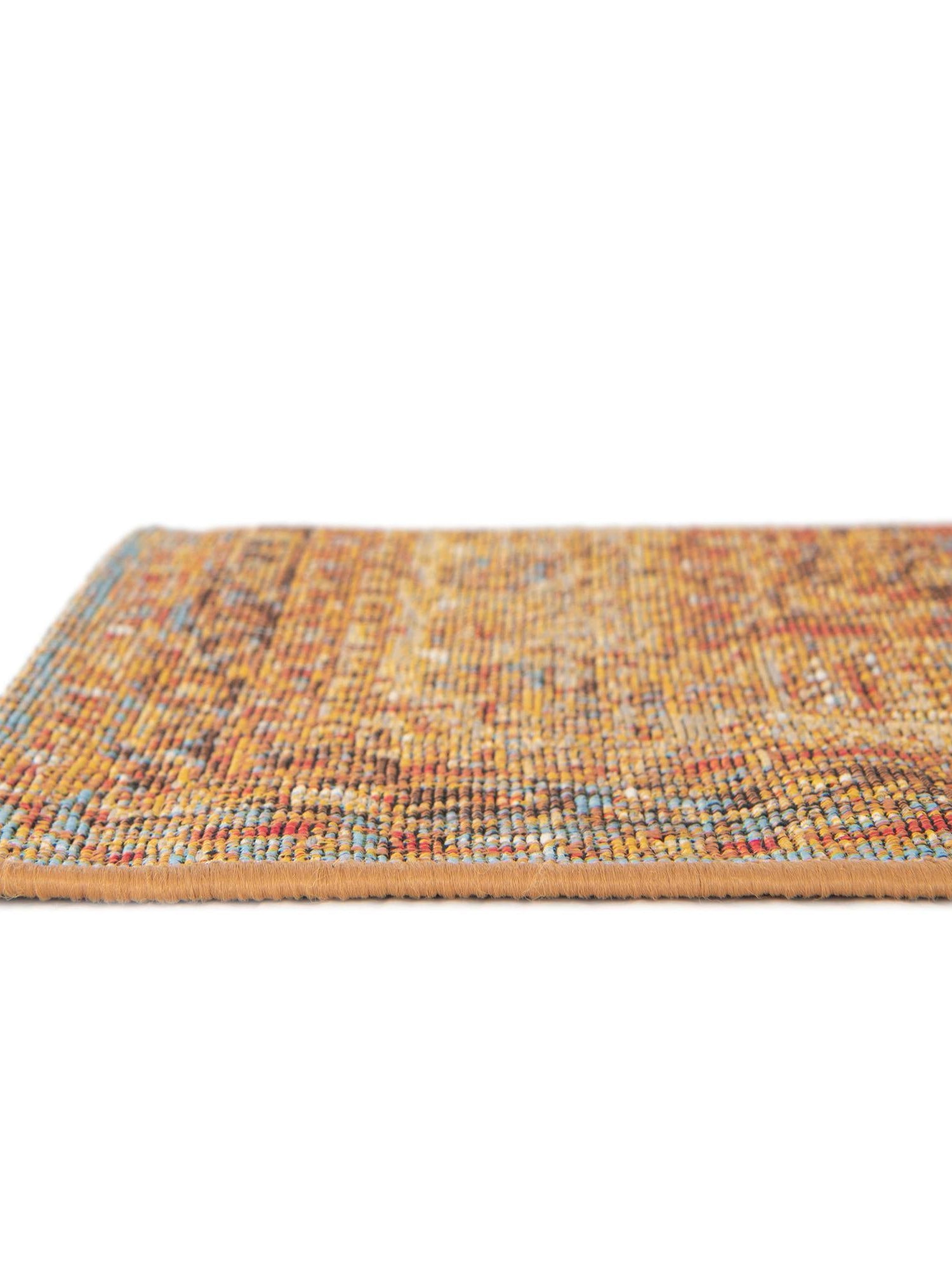 Blue and Light Brown 6' 1 x 9' Outdoor Traditional Rectangle Area Rug Weather Resistant for Patio, Deck, Terrace, Balcony, Porch Classical Design Outside Carpet for Sale at Rug Engine