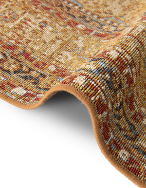 Blue and Light Brown 4' 1 x 6' 1 Outdoor Traditional Rectangle Area Rug Weather Resistant for Patio, Deck, Terrace, Balcony, Porch Classical Design Outside Carpet for Sale at Rug Engine