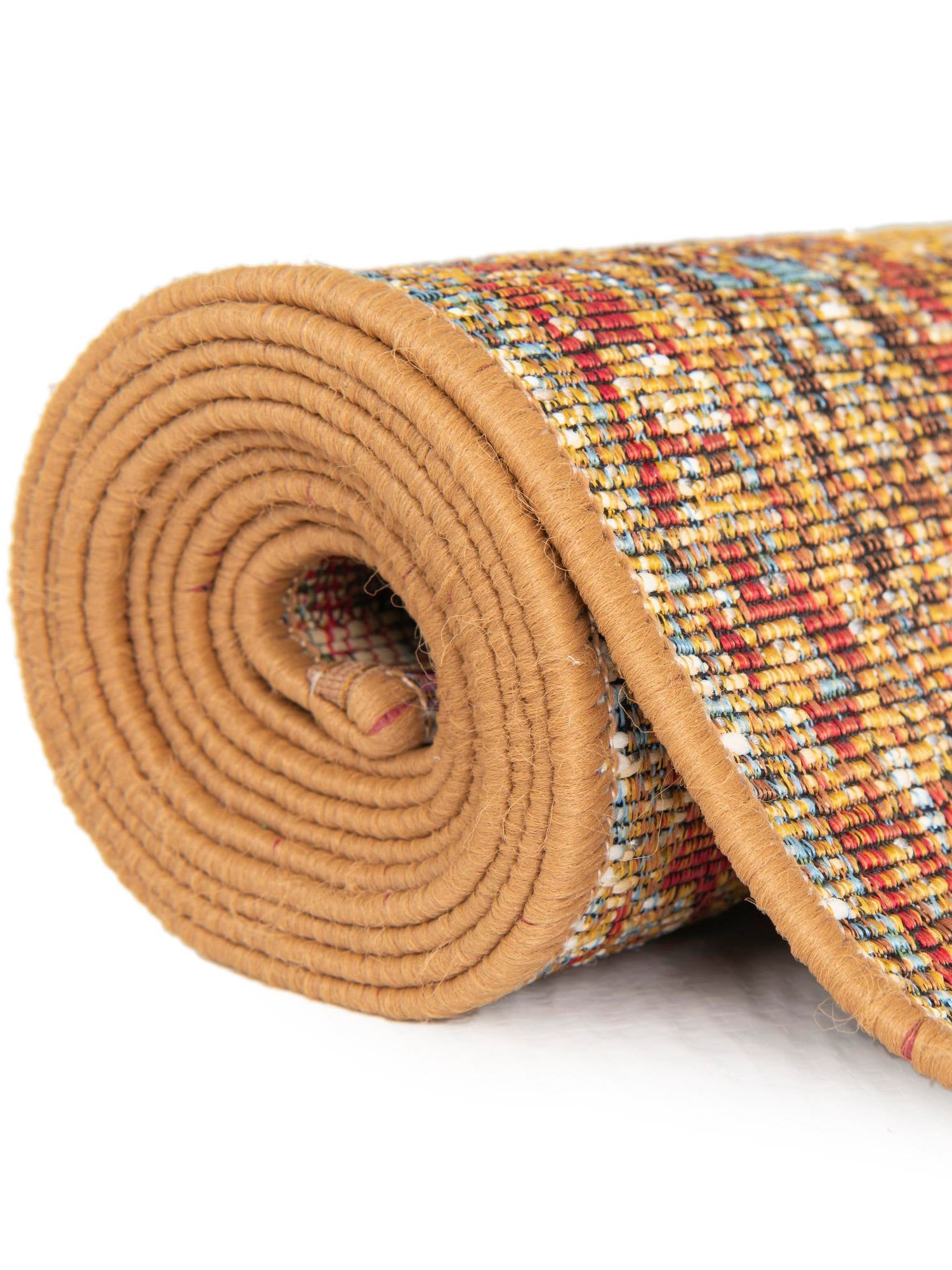 Blue and Light Brown 2' 7 x 10' Outdoor Traditional Runner Area Rug Weather Resistant for Patio, Deck, Terrace, Balcony, Porch Classical Design Outside Carpet for Sale at Rug Engine