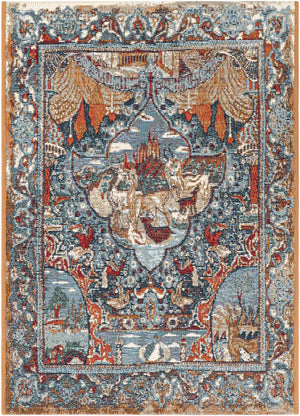 Multicolor 2' x 3' 1 Outdoor Traditional Rectangle Area Rug Weather Resistant for Patio, Deck, Terrace, Balcony, Porch Classical Design Outside Carpet for Sale at Rug Engine