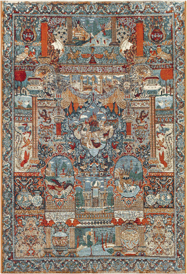 Multicolor 4' 1 x 6' 1 Outdoor Traditional Rectangle Area Rug Weather Resistant for Patio, Deck, Terrace, Balcony, Porch Classical Design Outside Carpet for Sale at Rug Engine