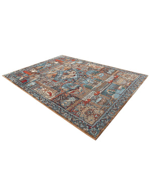 Multicolor 5' 3 x 7' 1 Outdoor Traditional Rectangle Area Rug Weather Resistant for Patio, Deck, Terrace, Balcony, Porch Classical Design Outside Carpet for Sale at Rug Engine
