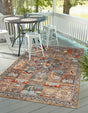 Multicolor 5' 3 x 8' Outdoor Traditional Rectangle Area Rug Weather Resistant for Patio, Deck, Terrace, Balcony, Porch Classical Design Outside Carpet for Sale at Rug Engine