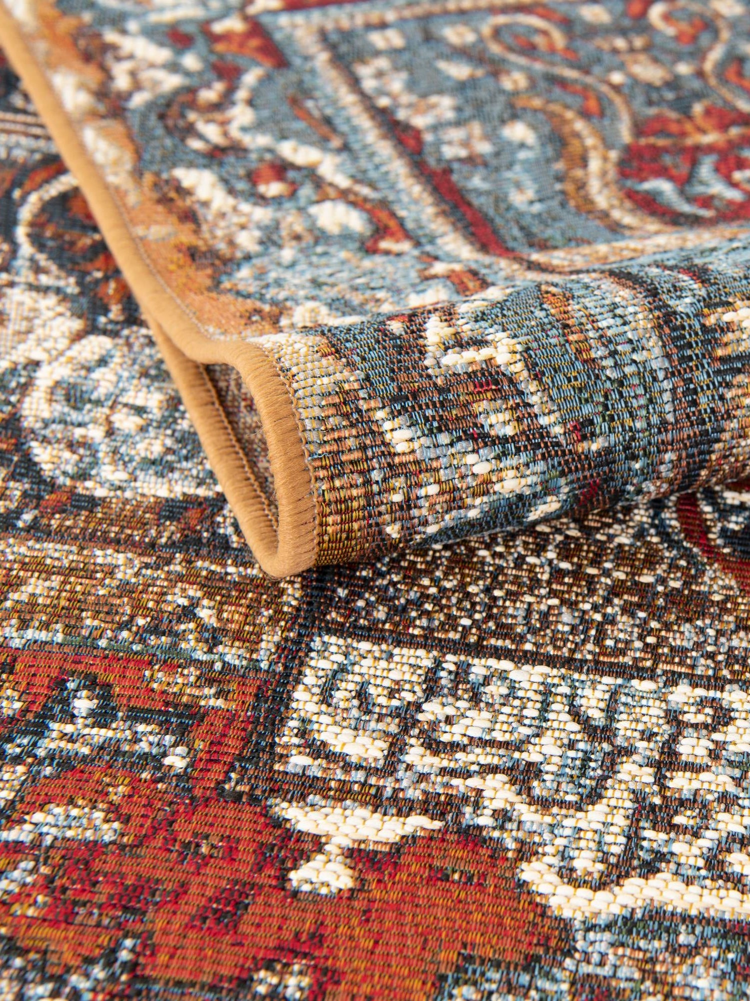 Multicolor 9' x 12' Outdoor Traditional Rectangle Area Rug Weather Resistant for Patio, Deck, Terrace, Balcony, Porch Classical Design Outside Carpet for Sale at Rug Engine