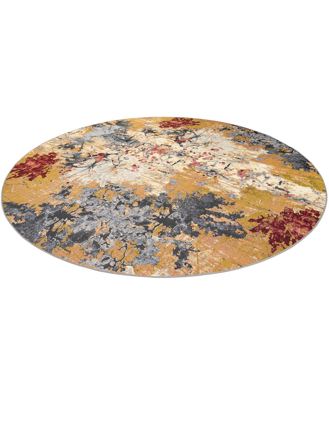 Multicolor 10' x 10' Outdoor Modern Round Rug