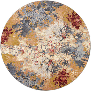 Multicolor 10' x 10' Outdoor Modern Round Rug