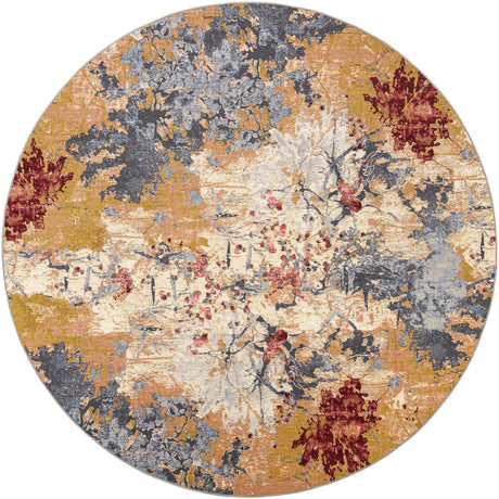Multicolor 10' x 10' Outdoor Modern Round Rug