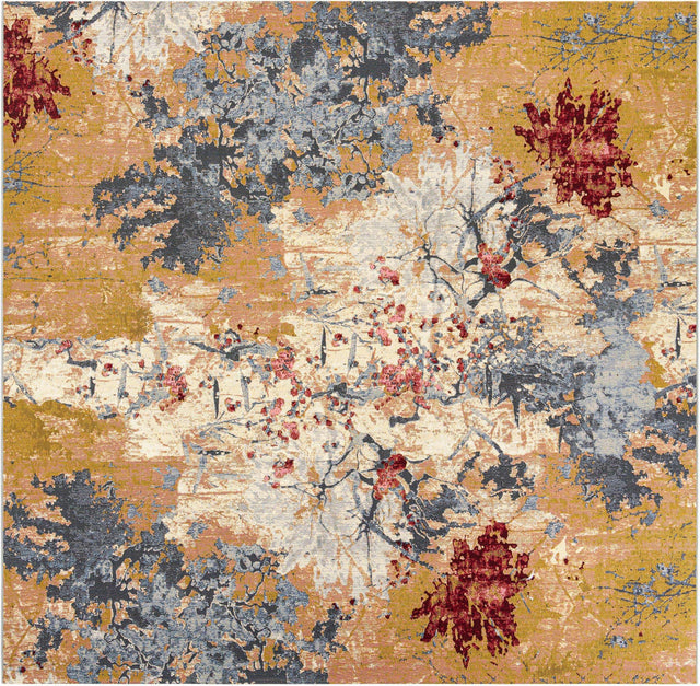 Multicolor 10' x 10' Outdoor Modern Square Area Rug Weather Resistant for Patio, Deck, Terrace, Balcony, Porch 100% Polypropylene Modern Outside Carpet for Sale at Rug Engine