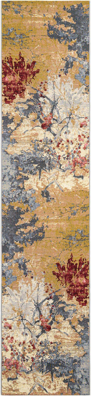 Multicolor 2' 7 x 12' Outdoor Modern Runner Area Rug Weather Resistant for Patio, Deck, Terrace, Balcony, Porch 100% Polypropylene Modern Outside Carpet for Sale at Rug Engine