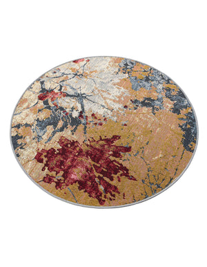 Multicolor 3' 3 x 3' 3 Outdoor Modern Round Area Rug Weather Resistant for Patio, Deck, Terrace, Balcony, Porch 100% Polypropylene Modern Outside Carpet for Sale at Rug Engine