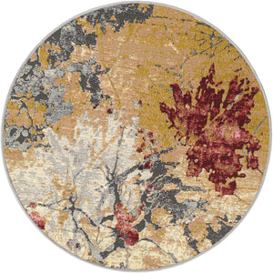 Multicolor 3' 3 x 3' 3 Outdoor Modern Round Area Rug Weather Resistant for Patio, Deck, Terrace, Balcony, Porch 100% Polypropylene Modern Outside Carpet for Sale at Rug Engine