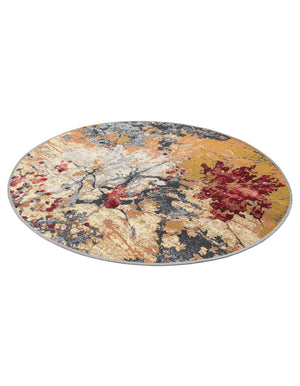 Multicolor 4' 1 x 4' 1 Outdoor Modern Round Area Rug Weather Resistant for Patio, Deck, Terrace, Balcony, Porch 100% Polypropylene Modern Outside Carpet for Sale at Rug Engine