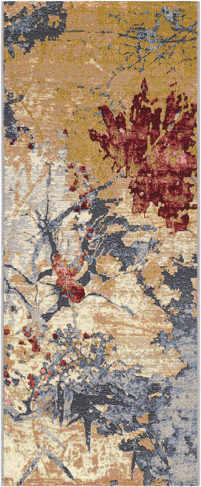 Multicolor 2' x 5' 1 Outdoor Modern Runner Area Rug Weather Resistant for Patio, Deck, Terrace, Balcony, Porch 100% Polypropylene Modern Outside Carpet for Sale at Rug Engine