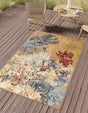 Multicolor 4' 1 x 6' 1 Outdoor Modern Rectangle Area Rug Weather Resistant for Patio, Deck, Terrace, Balcony, Porch 100% Polypropylene Modern Outside Carpet for Sale at Rug Engine