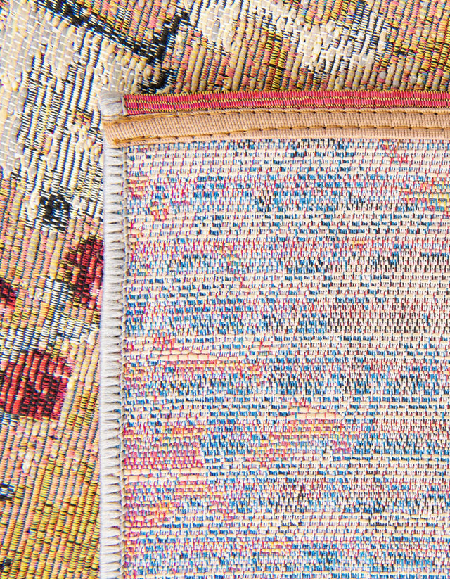 Multicolor 4' 1 x 6' 1 Outdoor Modern Rectangle Area Rug Weather Resistant for Patio, Deck, Terrace, Balcony, Porch 100% Polypropylene Modern Outside Carpet for Sale at Rug Engine