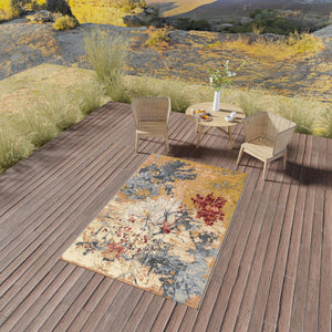 Multicolor 5' 3 x 8' Outdoor Modern Rectangle Area Rug Weather Resistant for Patio, Deck, Terrace, Balcony, Porch 100% Polypropylene Modern Outside Carpet for Sale at Rug Engine