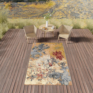 Multicolor 5' 3 x 8' Outdoor Modern Rectangle Area Rug Weather Resistant for Patio, Deck, Terrace, Balcony, Porch 100% Polypropylene Modern Outside Carpet for Sale at Rug Engine
