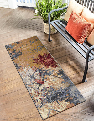 Multicolor 2' x 8' Outdoor Modern Runner Area Rug Weather Resistant for Patio, Deck, Terrace, Balcony, Porch 100% Polypropylene Modern Outside Carpet for Sale at Rug Engine