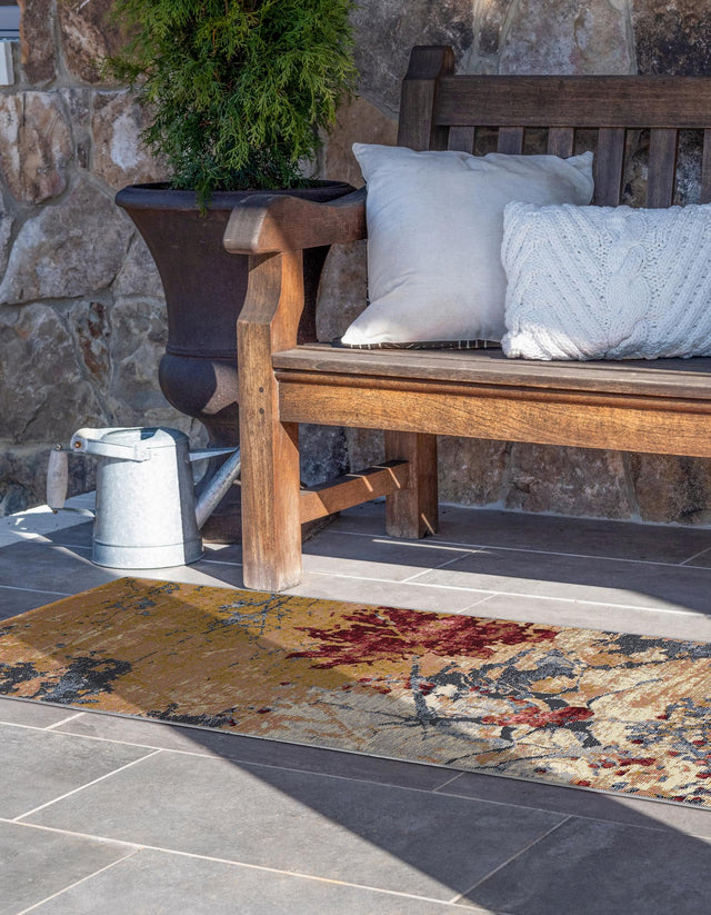Multicolor 2' x 6' 1 Outdoor Modern Runner Area Rug Weather Resistant for Patio, Deck, Terrace, Balcony, Porch 100% Polypropylene Modern Outside Carpet for Sale at Rug Engine