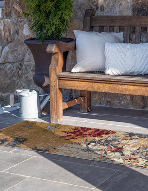 Multicolor 2' 7 x 10' Outdoor Modern Runner Area Rug Weather Resistant for Patio, Deck, Terrace, Balcony, Porch 100% Polypropylene Modern Outside Carpet for Sale at Rug Engine