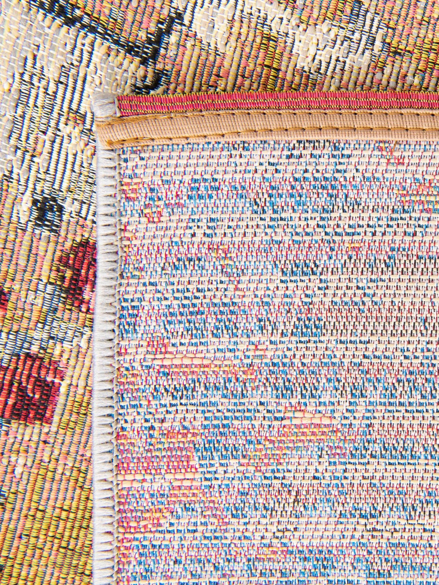 Multicolor 2' 7 x 10' Outdoor Modern Runner Area Rug Weather Resistant for Patio, Deck, Terrace, Balcony, Porch 100% Polypropylene Modern Outside Carpet for Sale at Rug Engine