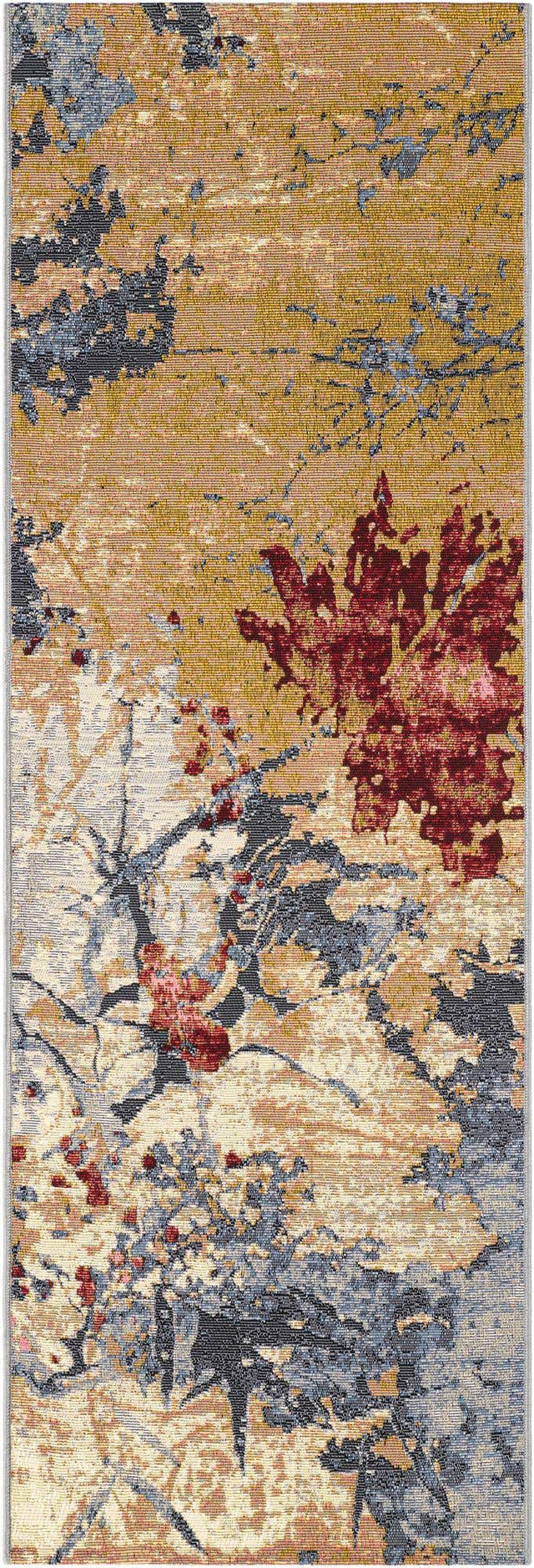 Multicolor 2' x 6' 1 Outdoor Modern Runner Area Rug Weather Resistant for Patio, Deck, Terrace, Balcony, Porch 100% Polypropylene Modern Outside Carpet for Sale at Rug Engine