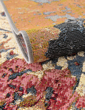 Multicolor 7' 10 x 7' 10 Outdoor Modern Round Area Rug Weather Resistant for Patio, Deck, Terrace, Balcony, Porch 100% Polypropylene Modern Outside Carpet for Sale at Rug Engine