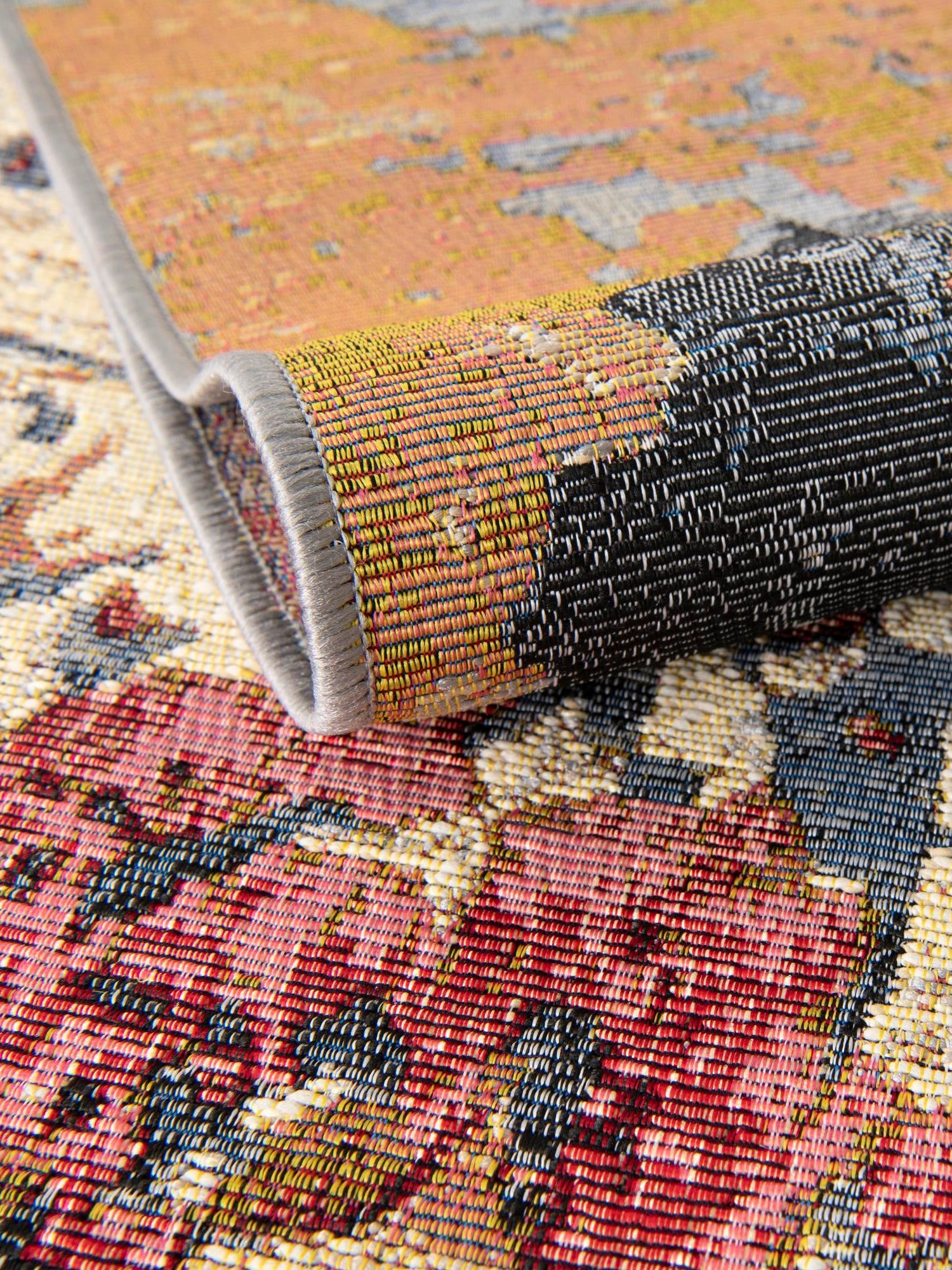 Multicolor 10' x 10' Outdoor Modern Round Area Rug Weather Resistant for Patio, Deck, Terrace, Balcony, Porch