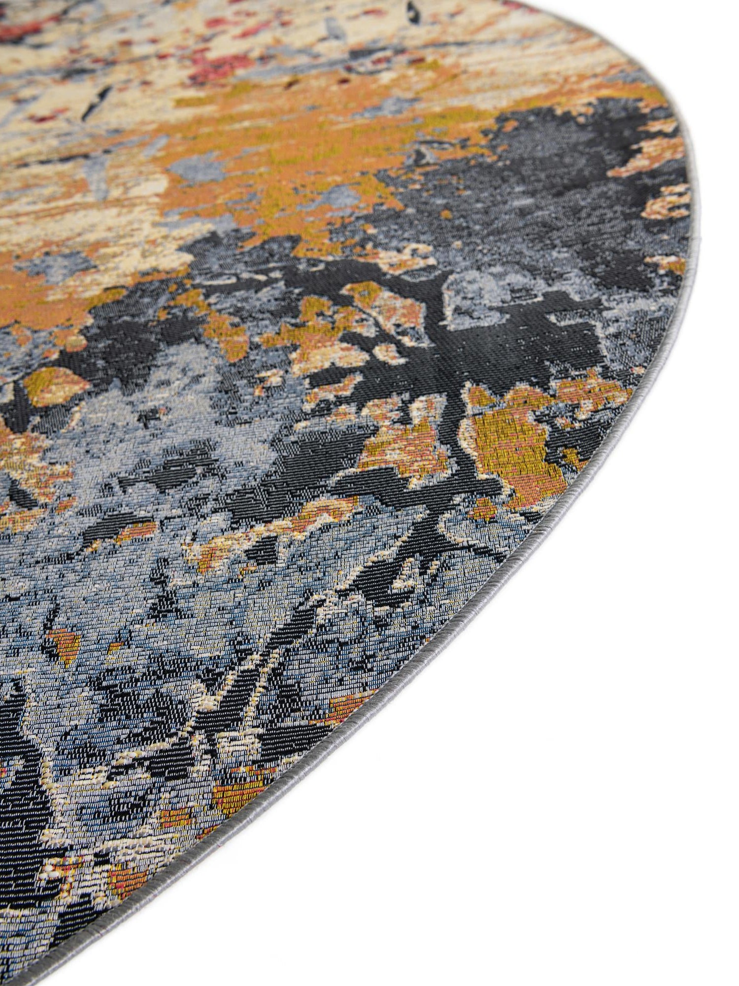 Multicolor 10' x 10' Outdoor Modern Round Area Rug Weather Resistant for Patio, Deck, Terrace, Balcony, Porch