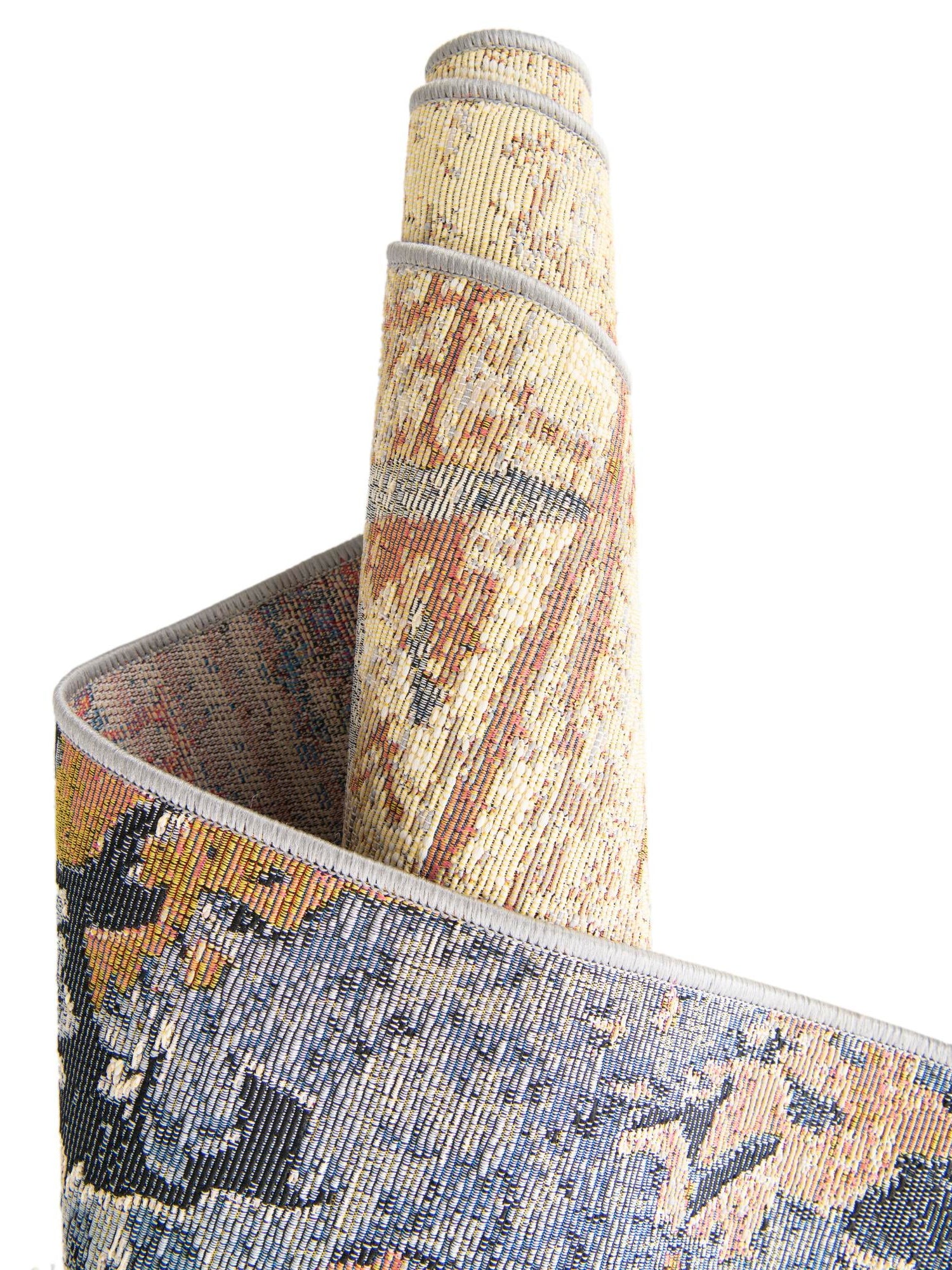 Multicolor 10' x 10' Outdoor Modern Round Area Rug Weather Resistant for Patio, Deck, Terrace, Balcony, Porch