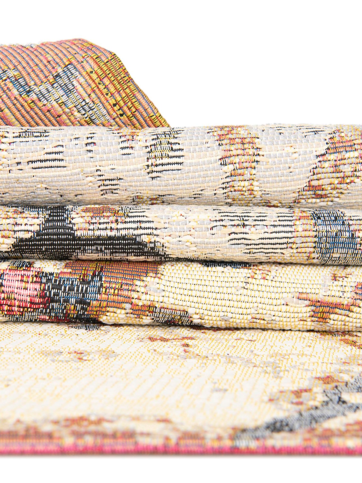 Multicolor 10' x 10' Outdoor Modern Round Area Rug Weather Resistant for Patio, Deck, Terrace, Balcony, Porch