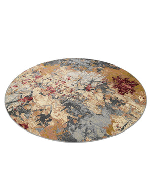 Multicolor 7' 10 x 7' 10 Outdoor Modern Round Area Rug Weather Resistant for Patio, Deck, Terrace, Balcony, Porch 100% Polypropylene Modern Outside Carpet for Sale at Rug Engine