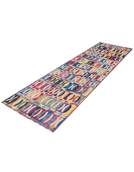 Multicolor 2' 7 x 10' Outdoor Modern Runner Area Rug Weather Resistant for Patio, Deck, Terrace, Balcony, Porch 100% Polypropylene Modern Outside Carpet for Sale at Rug Engine